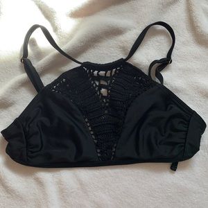 Black halter neck bikini top